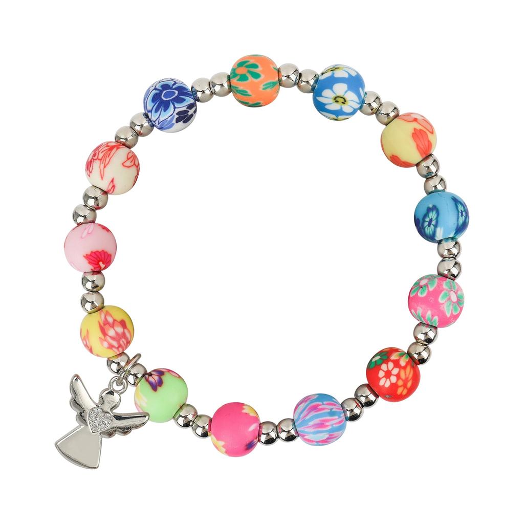 Elegant First Communion Bracelet For Girls Silver Angel Cross Pearl Jewelry Gift Set With Card And Fabric Bag