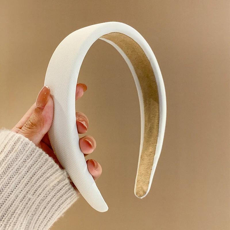 New Sponge Hair Band Soft Fabric Plain Head Bands Women's Fashion Wash Face Thick Headbands for Girls Hair Accessories