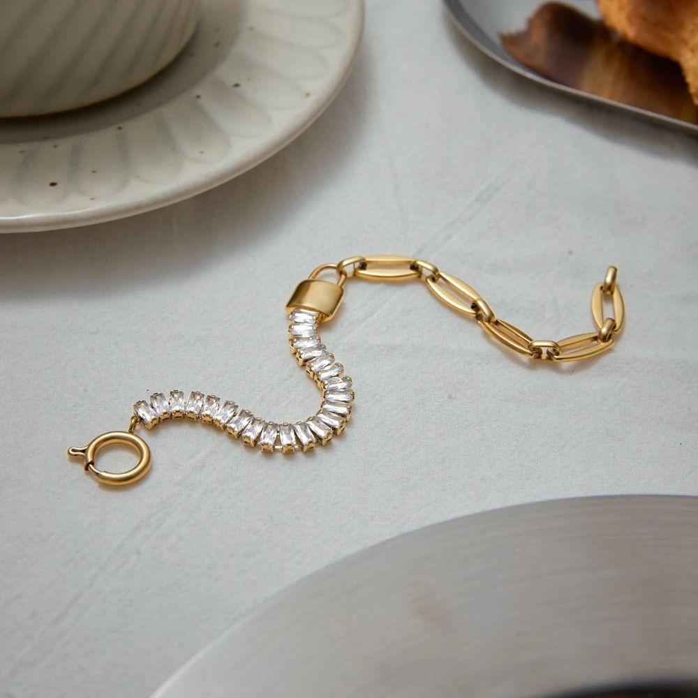 Fashion Cuban Bracelet European and American Hand Chain Chic Charm Bangle  Hand Accessory