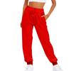 Damen Mehrfarbige Gepolsterte Jogginghose Lässig Joggen Sport High Waist Locker Kordelzug Täglich Lässig Damen Hose