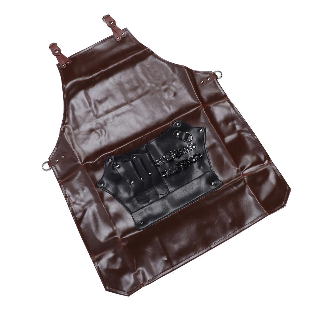 Holičská zástěra z umělé kůže pro muže a ženy, profesionální voděodolný nástroj na stříhání vlasů pro kadeřníky s...