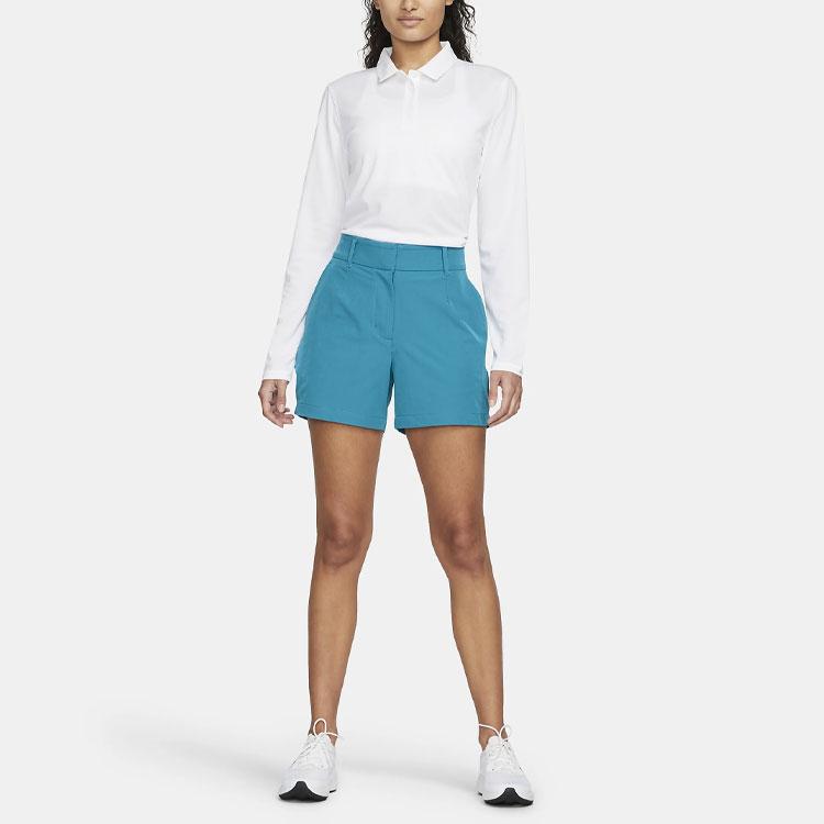 Nike Dri-FIT Victory Solid Logo Long Sleeve Polo Top Women Tops White DH2316-100