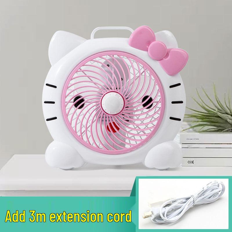 Compact Cartoon Electric Desk Fan for Student Dorms and Bedrooms