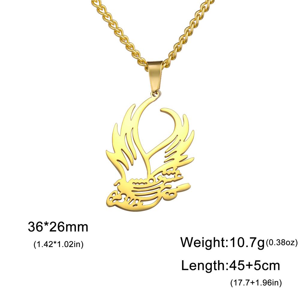 My Shape Phoenix Pendent Necklace for Women Men Stainless Steel Fire Bird Animal Charms Necklaces Choker Chain Jewelry Wholesale