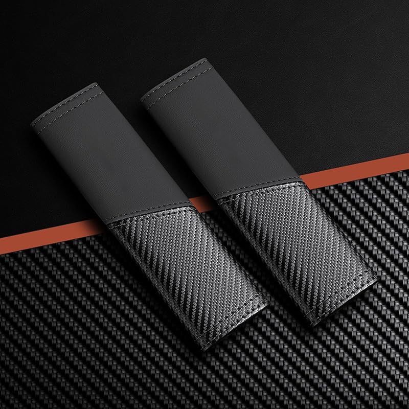 2 Packs seat Belt Cover pad Seatbelt Covers car Shoulder Cover Leather Fitted with Carbon Fiber Comfortable Thickened wear-Resistant Durable Suitable