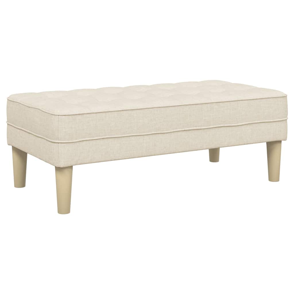 Bench with Cushion Linen 113 X 57 X 39 Cm Fabric