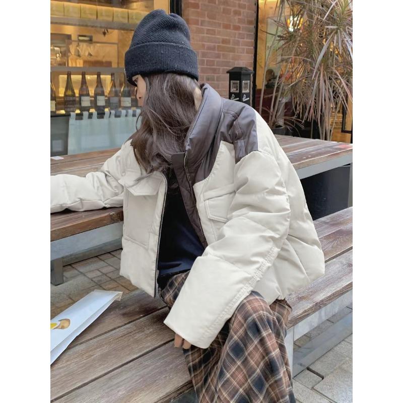 

Новая женская зимняя короткая куртка с хлопковой подкладкой, маленькое пальто с кожаной отделкой, корейская куртка с хлопковой подкладкой, пальто с хлопковой подкладкой L