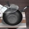 Premium Maifan Stone Non-Stick Wok, Low-Smoke, Flat-Bottom, Universal for Gas & Induction Cooktops, 32CM Stir-Fry Pan.