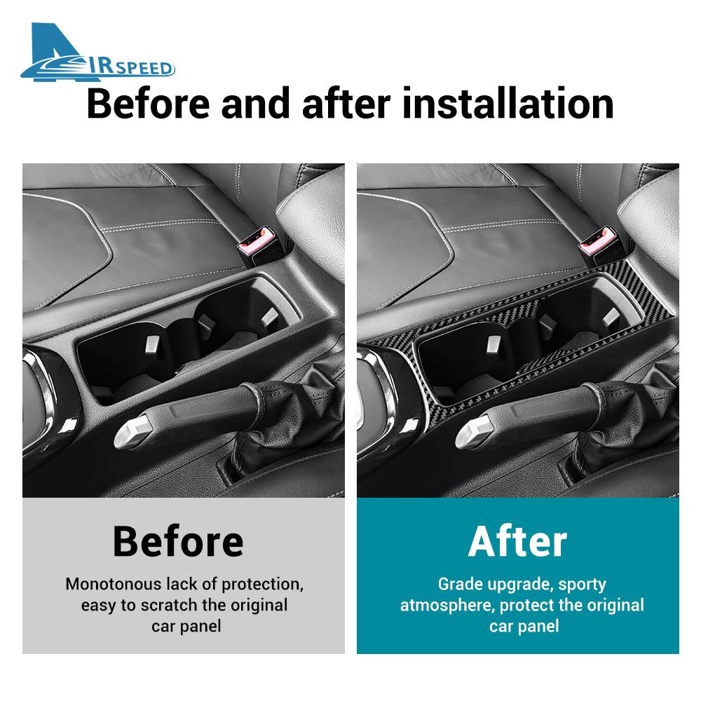 Echter Weicher Karbonfaser-Aufkleber für Ford Focus SE RS ST Ecoboost 2015 2016 2017 2018 Linkslenker Auto Schaltgetriebe Getränkehalter Panel Innenverkleidung