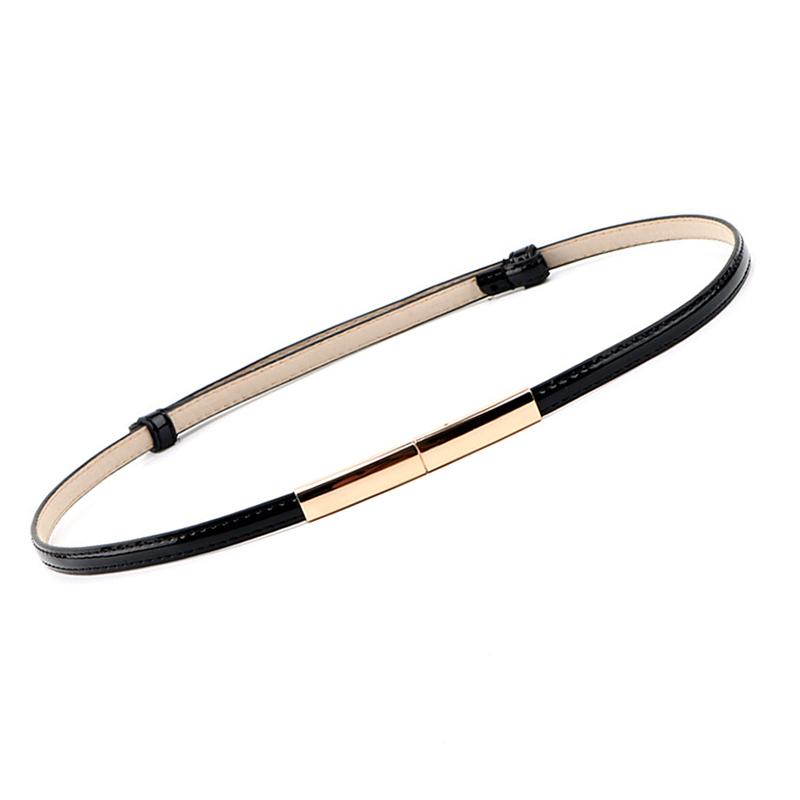 

Регулируемый эластичный женский пояс для платья, тонкий женский ремень с пряжкой, узкий женский ремень чёрный