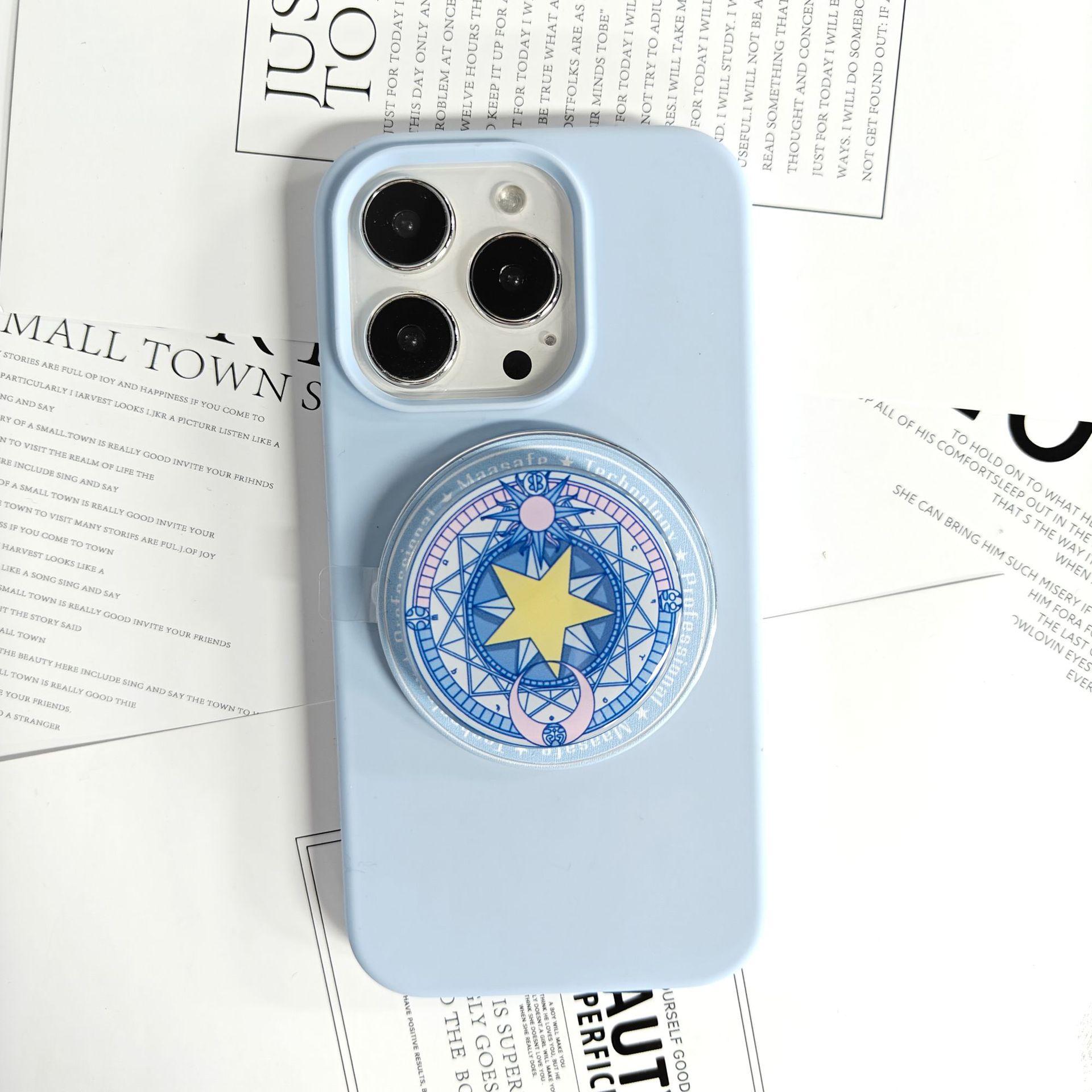 Phone Magnetic Stand Telescopic Rotating Ins Cartoon Cute Desktop Girl Student Drama Watching Airbag Stand cx13Lilac Purple Stand+yk