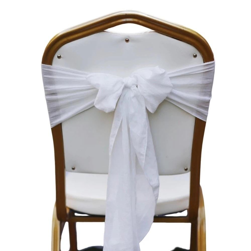 2Pcs Rustic Chair Sashes Cheesecloth Tulle Chair Cover Chair Decorative Bows Wedding Decoration