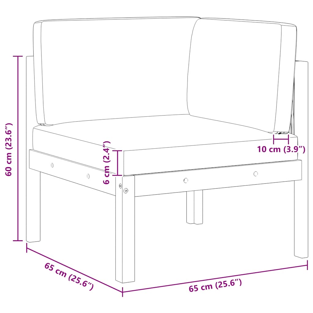 Garden Corner Sofa with Cushions Acacia Wood & Rope