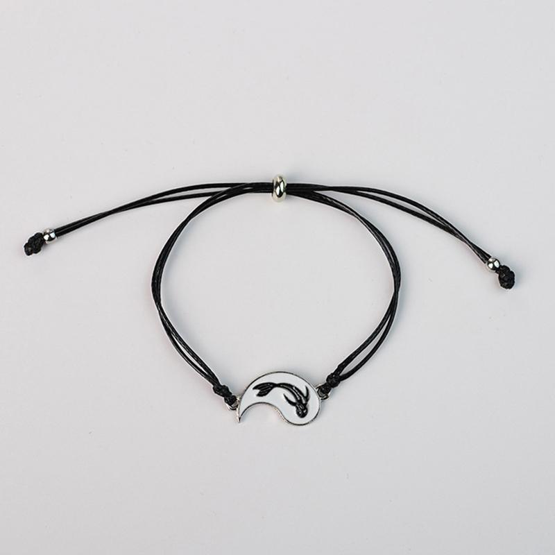 Yin And Yang Bracelet Women Men Nationality Enamel Tai Chi Gossip Fish Woven Friendship Couple Bracelet