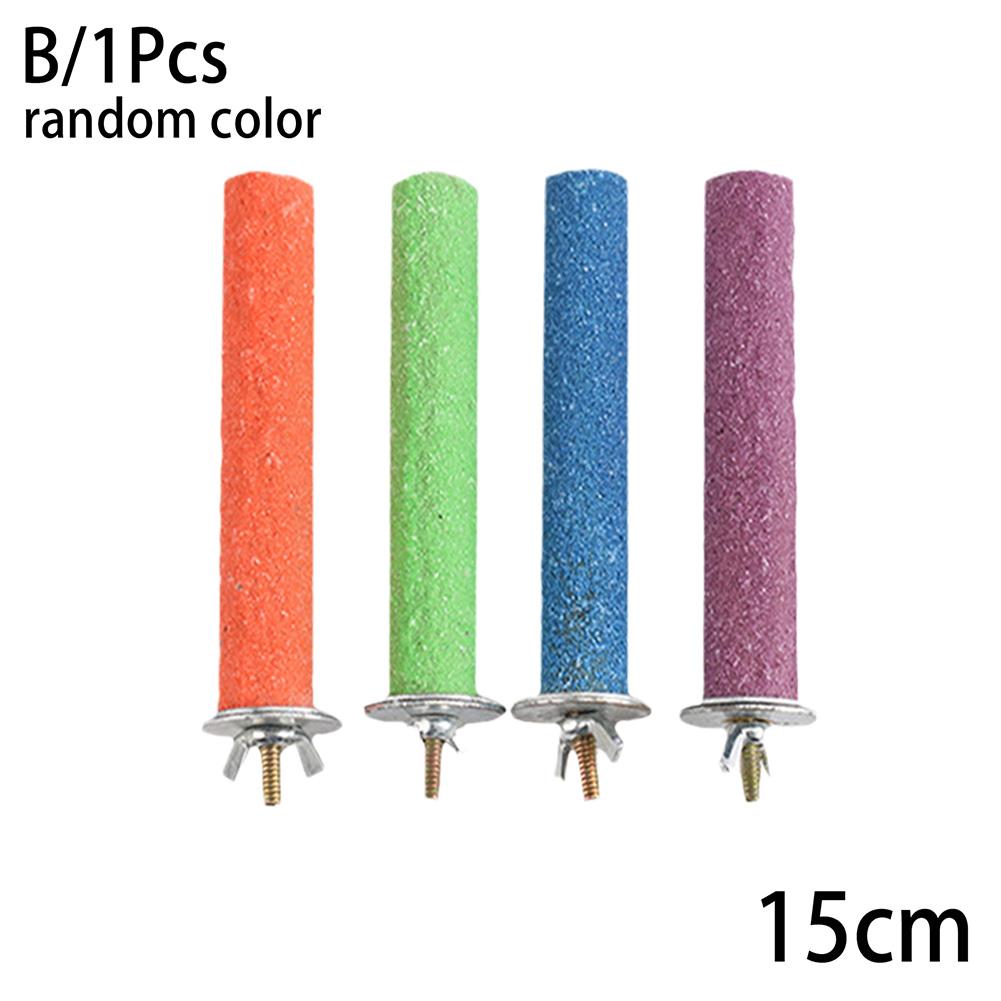 New High-end 1pc Bird Perch Stand Wooden Rough Birds Paw Grinding Perch Standing Parrot Toy Pet Supplies Random Color Tool