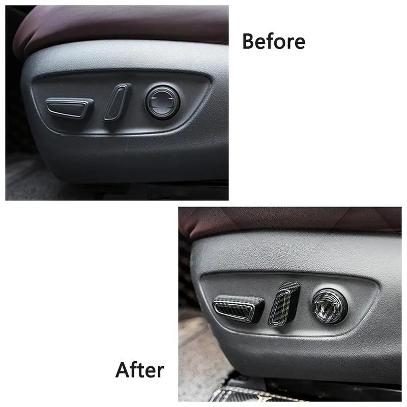 For Toyota Rav 4 Rav4 -2025 Carbon Fiber Color Seat Adjustment Button Panel Trim ABS Matte Silver Interior Accessory