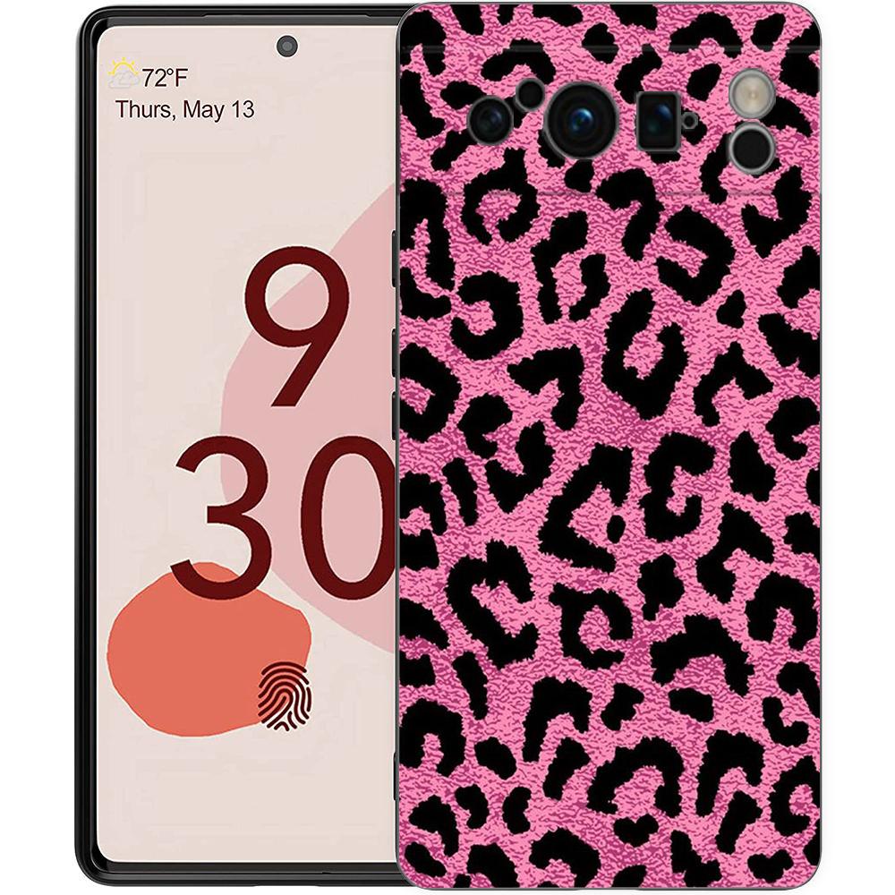 Leopard Cheetah print Phone Case For Google Pixel 8 7 6 Pro 8A 6A 7A 5G Soft Silicone Shockproof TPU Black Cover Fundas