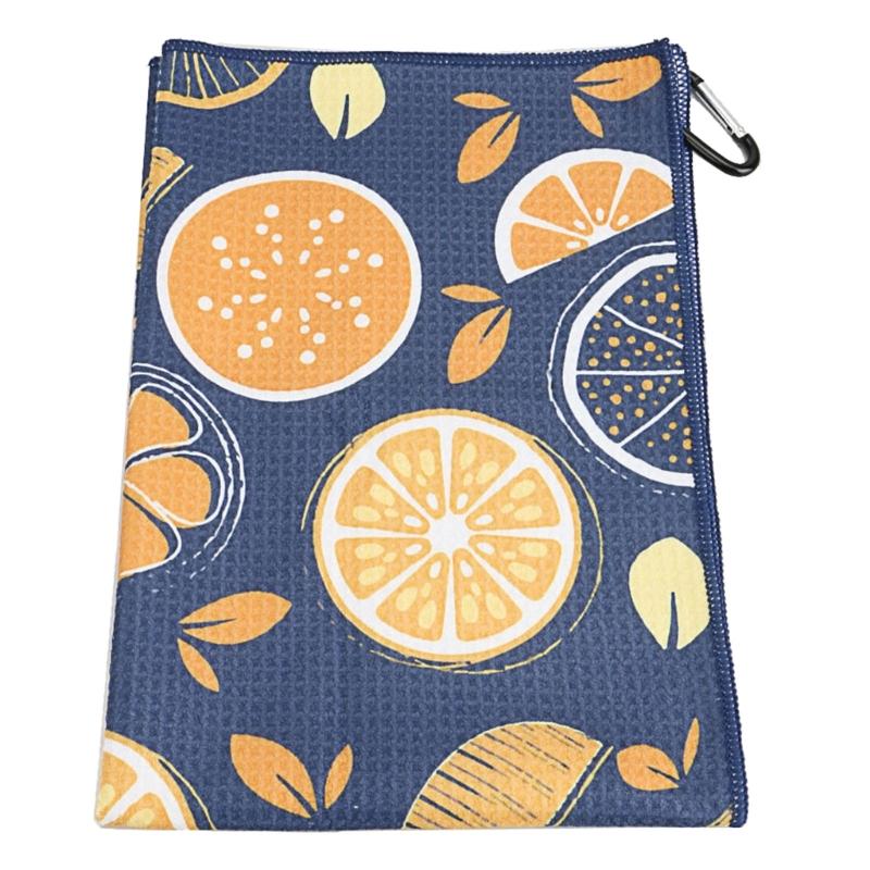 Golf Balls Cleaning Towel with Carabiner Hook Water-Absorption Wipe Cloth Golf Club Head Wipe Cloth Cleaner for Golf Bag