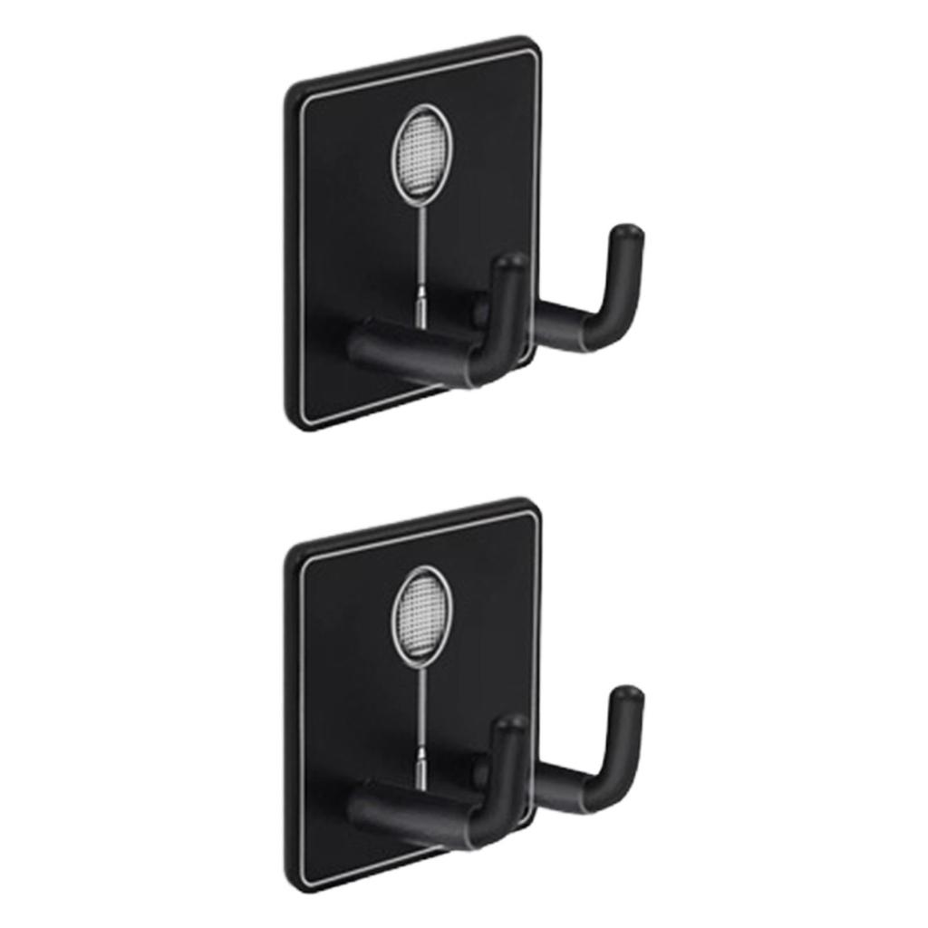 2x Wall Mounted Racket Rack Badminton Hook Storage Organizer Tennis