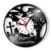 Dark Halloween Party Wall Sign Vinyl Record Clock Spooky Zombie Rise Artwork Home Decor Carved Music Album Longplay Wall Clock