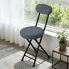 Solid Color Jacquard Stretch Chair Slipcover Elastic Round Folding Chair Cover Seat Back Cover Set Home Decoration Chair Cover