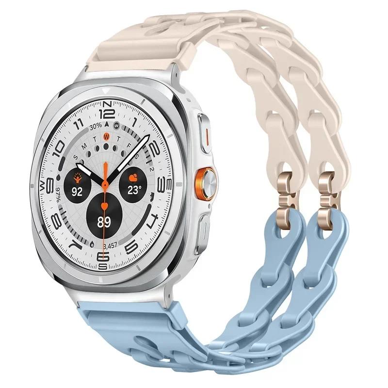Silicone Chain Strap for Samsung Galaxy Watch 2025/7 Ultra 47mm Wristband Band Bracelet for Galaxy Watch ultra 2025 Watchband