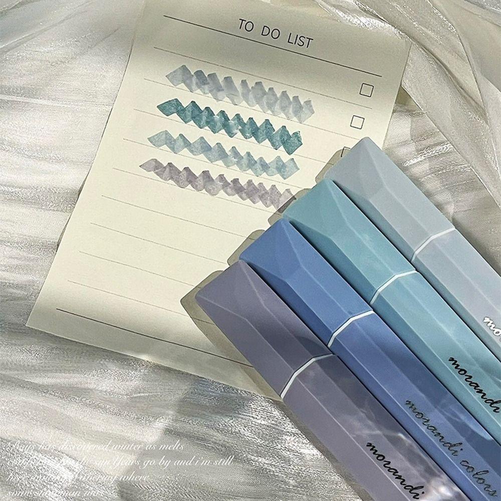 4pcs/Set Kawaii Fluorescent  Marker Pen Macaron Color Graffiti Handwriting Pen  School