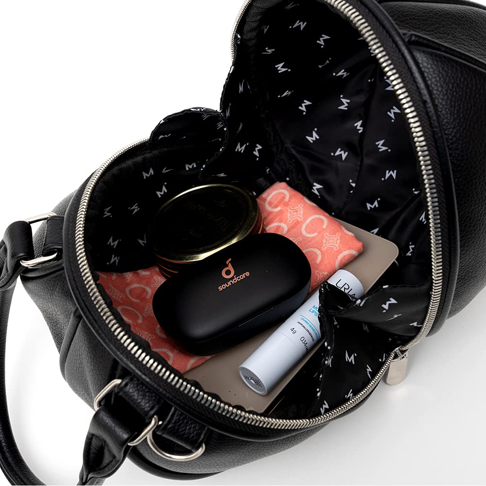 Emono MIKASASTAR Ball Bag, Shoulder Bag, Handbag, Women's, Casual, Sporty, Crossbody, Cute, Gift (Black)