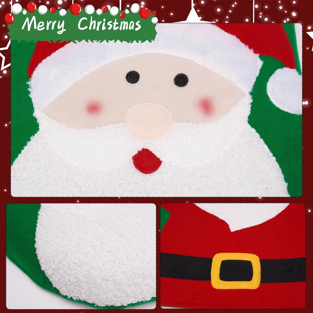 Christmas Toilet Seat Cover Set: Santa, Snowman & Reindeer 2-Piece Bathroom Decor.
