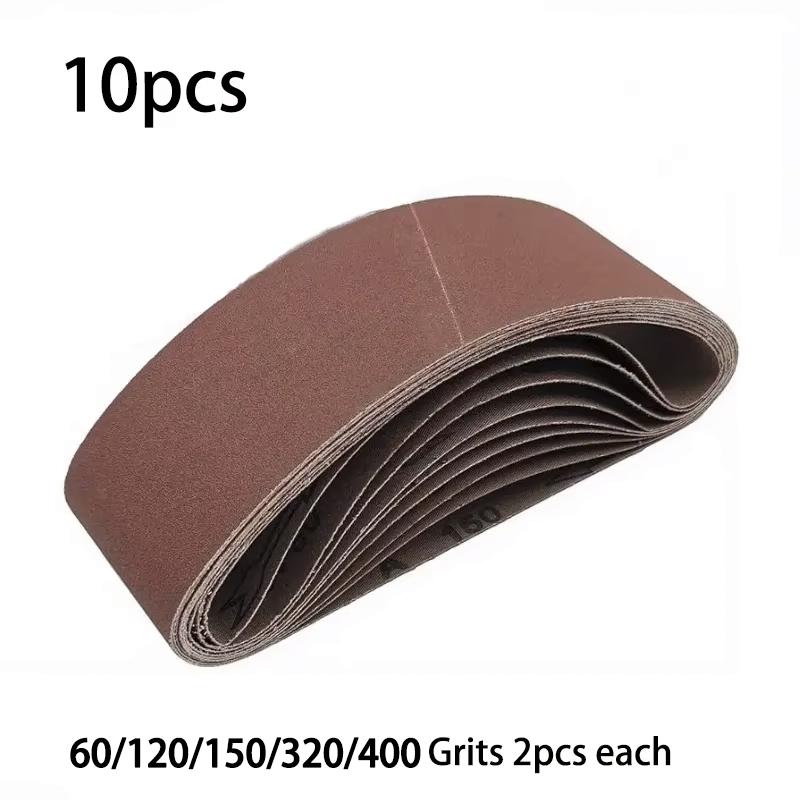10pcs 75x533mm Sanding Belts Abrasive Bands for 3x21'' Sanders Belt Sander Abrasive Tools Woodworking Metal Polishing
