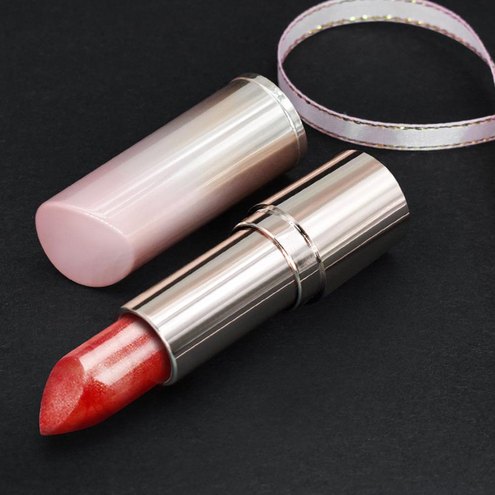 10pcs Round Empty Lipstick Tube Lip Balm Refillable Shell Container DIY Case Pink and Gold Gradient