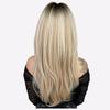 Long Straight Wig with Curtain Bangs & Ombre Color | High-Quality Layered Synthetic Wig | Natural Blended Hairline for Daily Wear