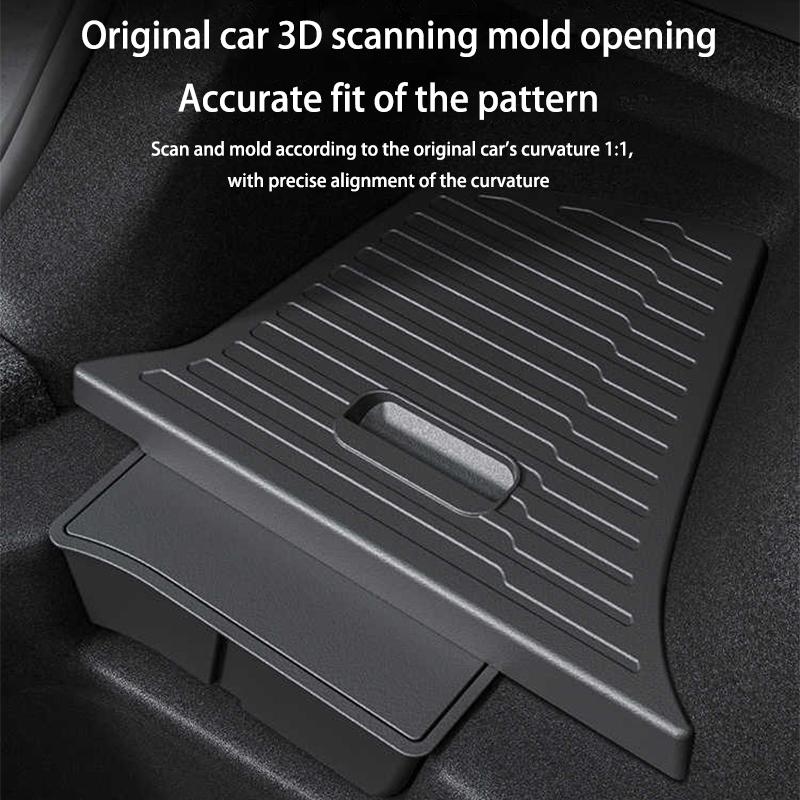 For Tesla Model Y YL Juniper Trunk Organizer Side Storage Box Boot Organizer Flocked TPE Mat Anti-dirty Car Travel Accessories