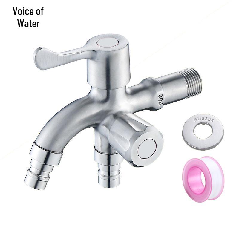 304 Stainless Steel Dual Outlet Faucet Splitter