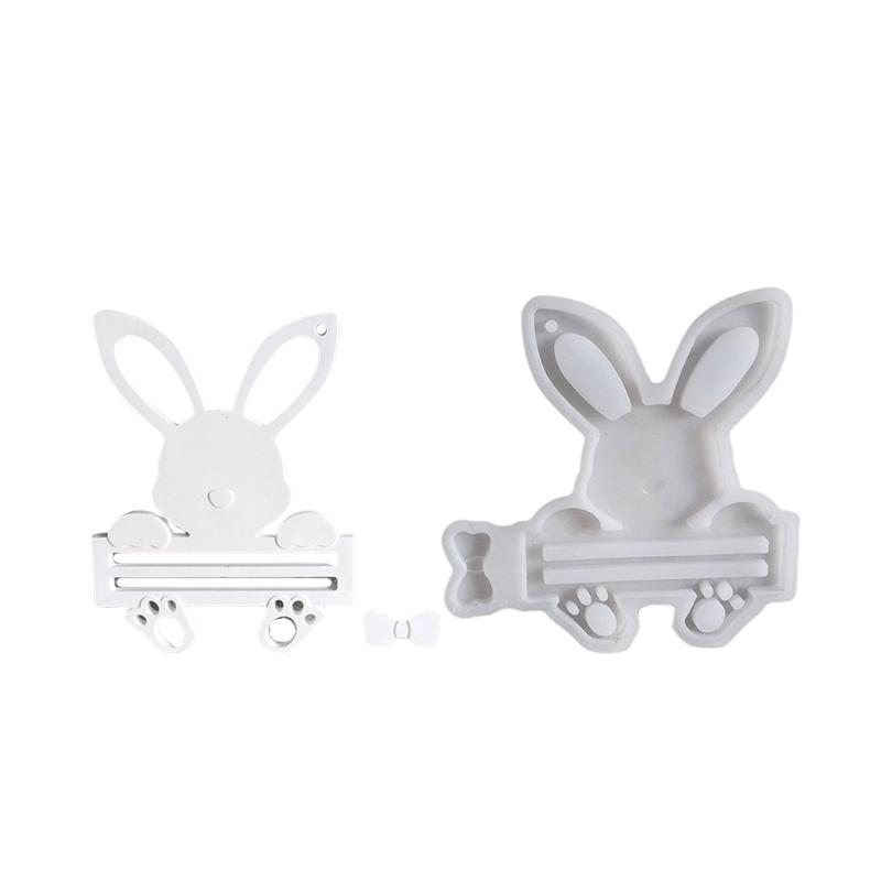 

Bunnies Shape Resin Pendant Molds with Hole Epoxy Resin Silicone Molds for Making Keychain Pendant Chocolate Baking 1