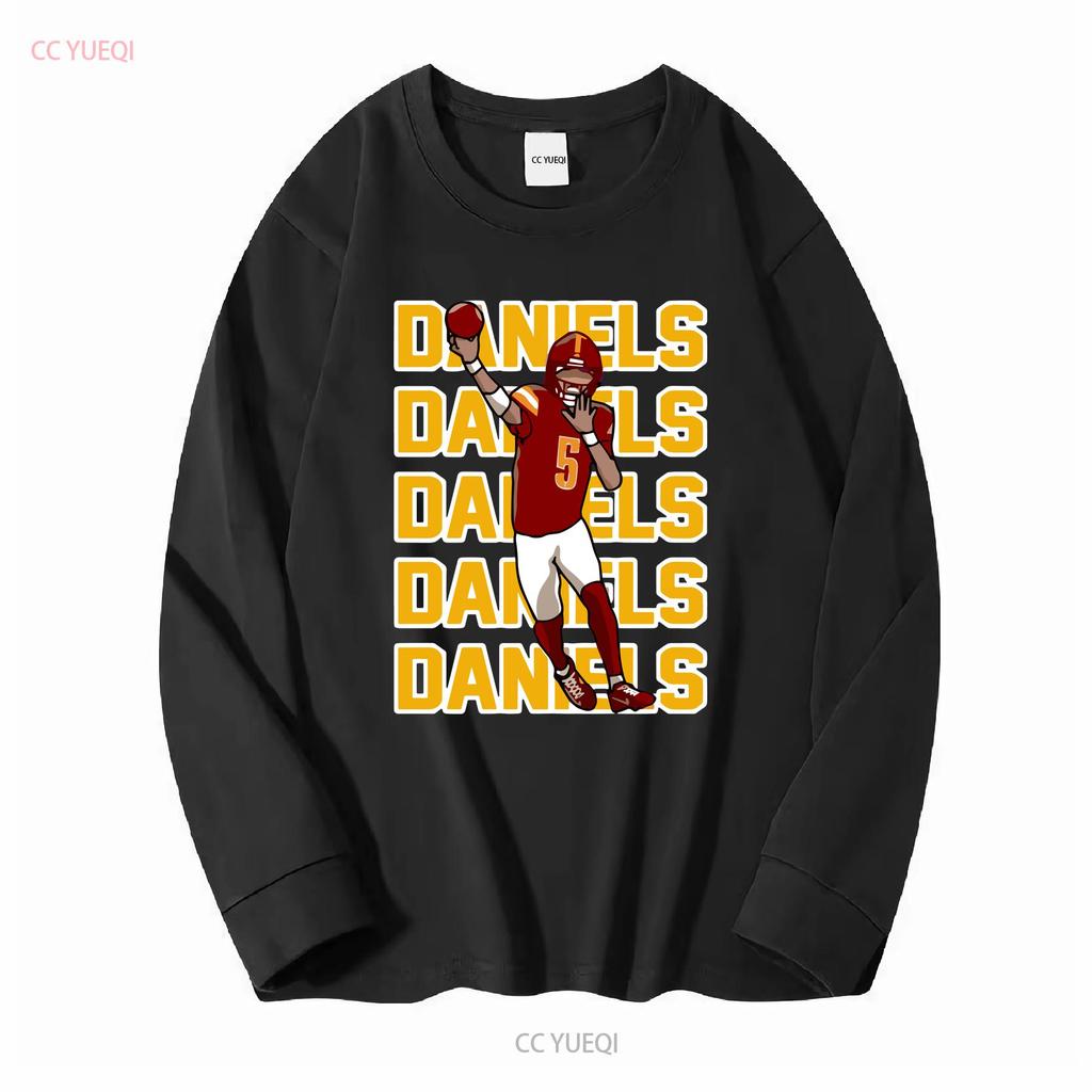 Jayden Daniels Tekst Afbeelding T-shirt Lange Of Korte Mouwen Vintage Gewassen Ademend Zacht Stijlvol Comfortabel Mode Uitgerekt