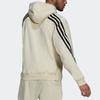 adidas Velvet Hooded Jacket With Back Stripe And Logo Men Outerwear Off-White H47895