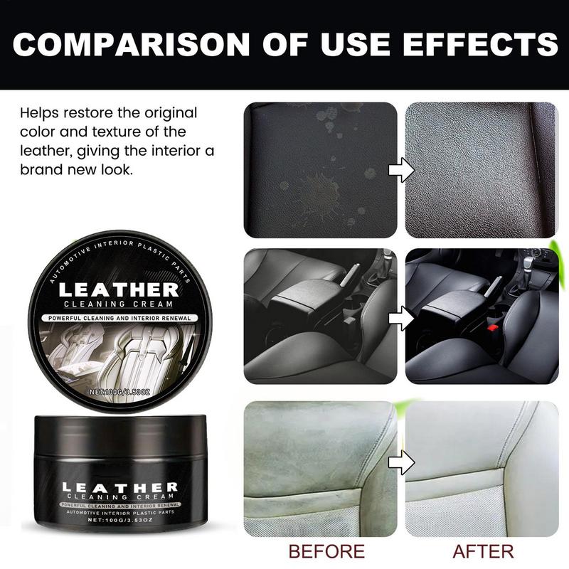 Car Seat Leather Cleaner Car Leather Care Cream Interior Detailer Repair Conditioner Scratch Remover For Steering Wheels
