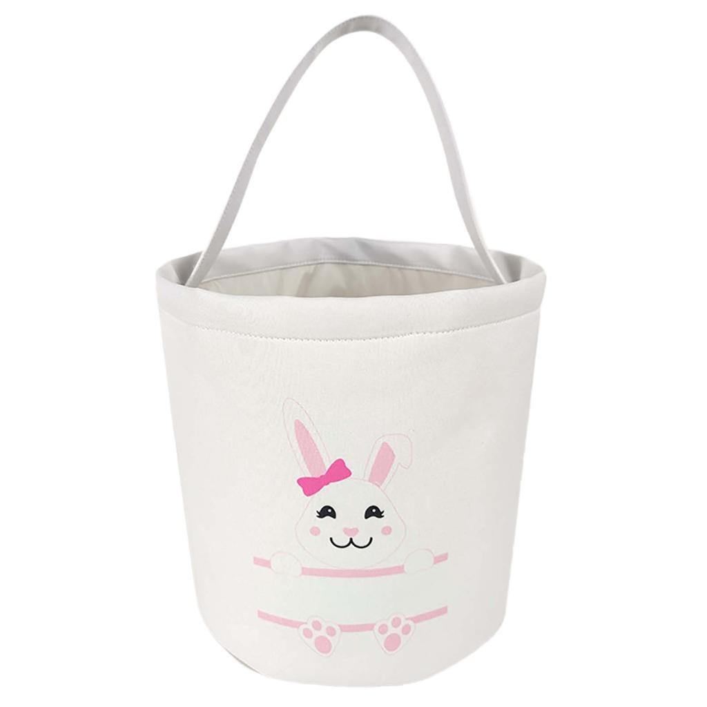 Easter Basket Holiday  Bunny Printed Canvas Gift Carry Candy Bag