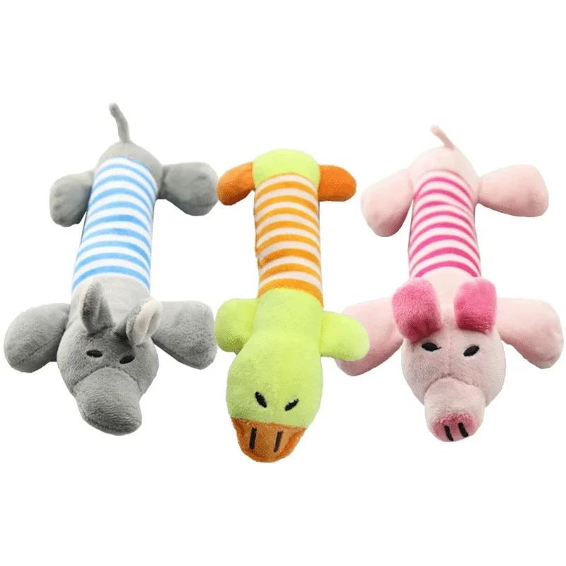 New Pet Plush Sound Toy Cat and Dog Toy Stripe Series Puzzle Interactive Toys