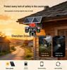 4G Solar Camera with Lifetime Free Data, Low Power, All-Day Recording, 4-Lens, No Network or Power Needed