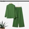 ZANZEA Women Long Sleeve Cardigan Tops and Long Pants Casual Two Piece Suit Sets