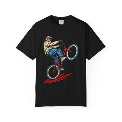 BMX Bicycle Rider Graphic T-Shirt Black Front Print Comfort Colors 1717