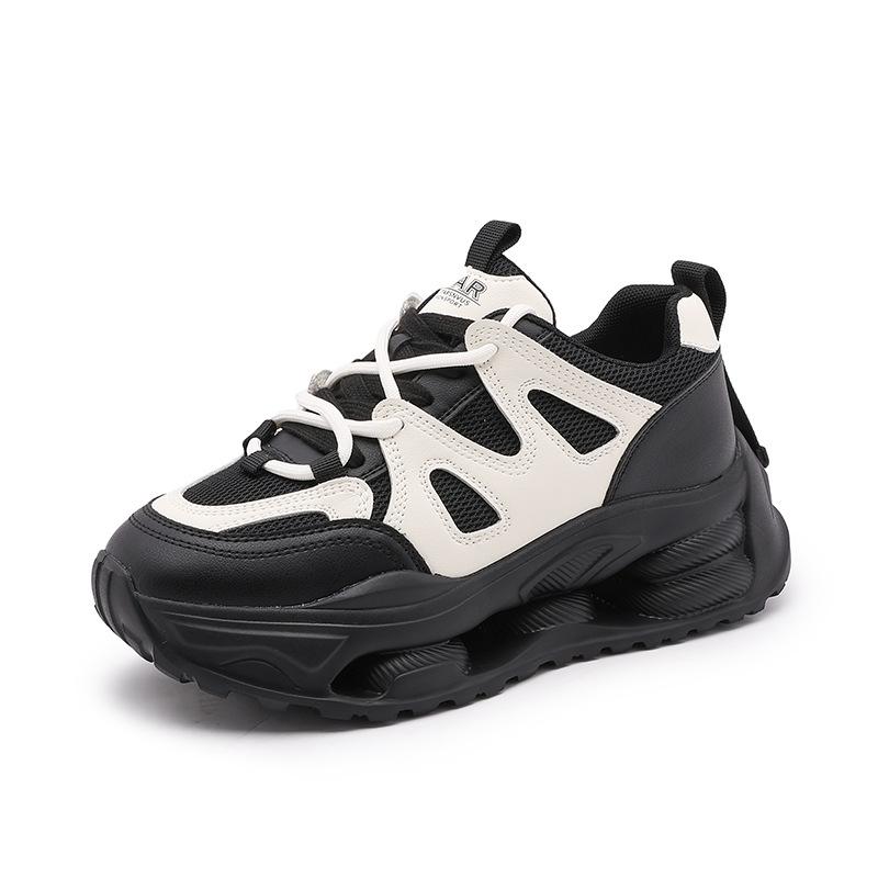 Daddy Shoes Women's 2025 Spring New Lightweight Heightening Platform Women's Shoes Breathable Mesh Ins Versatile Casual Sports Shoes