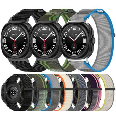 רצועת לולאת ניילון לנסיעות עבור Samsung Galaxy Watch 7 Ultra 47 מ"מ רצועת ספורט לגברים עבור Galaxy 7 47 מ"מ אולטרה ללא רווחים קצה מעוקל צמיד