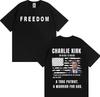 Prayers Up for Charlie Kirk Freedom T Shirt Unisexs Clothing Harajuku Y2k High Street Tshirts Unisex Casual Comfort Oversized Tshirt
