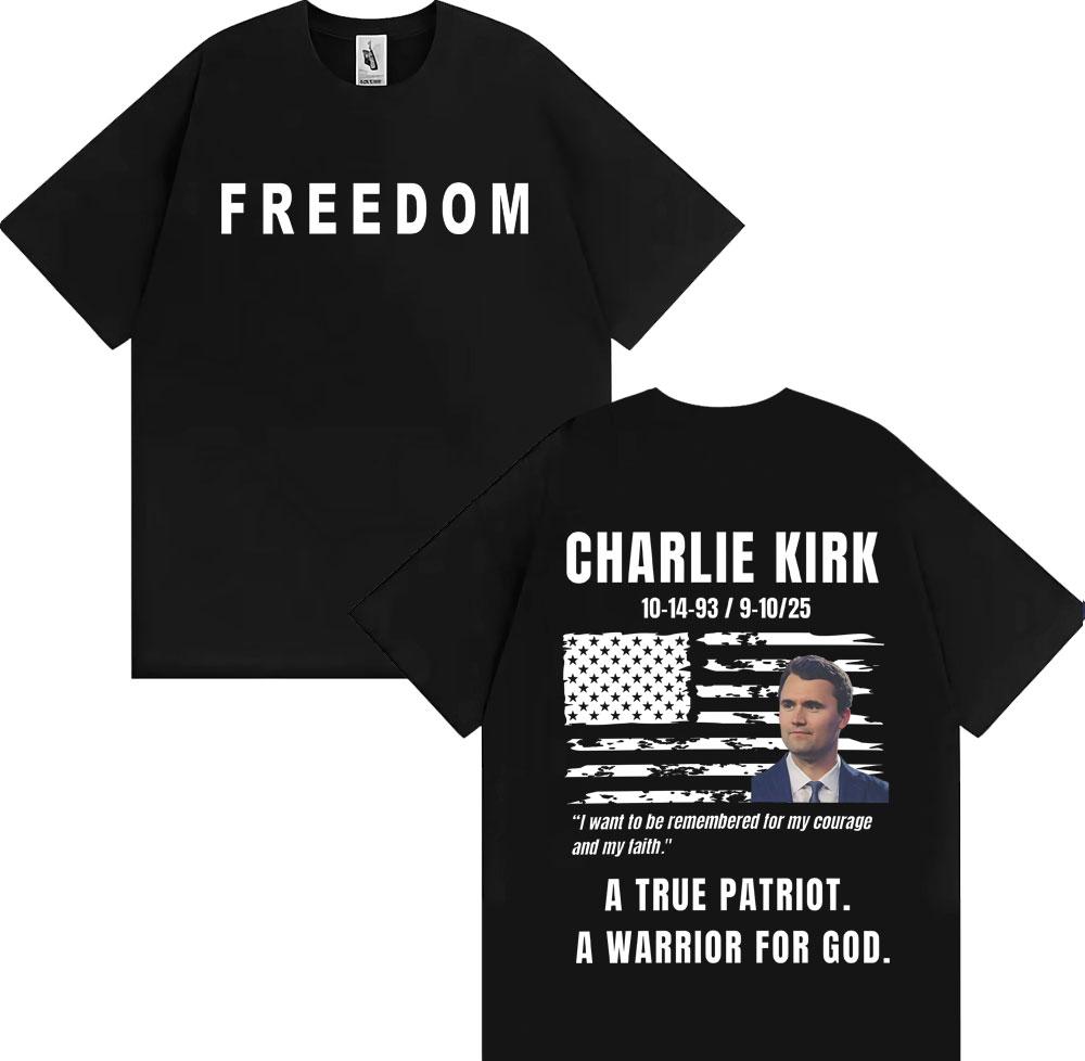 Prayers Up for Charlie Kirk Freedom T Shirt Unisexs Clothing Harajuku Y2k High Street Tshirts Unisex Casual Comfort Oversized Tshirt