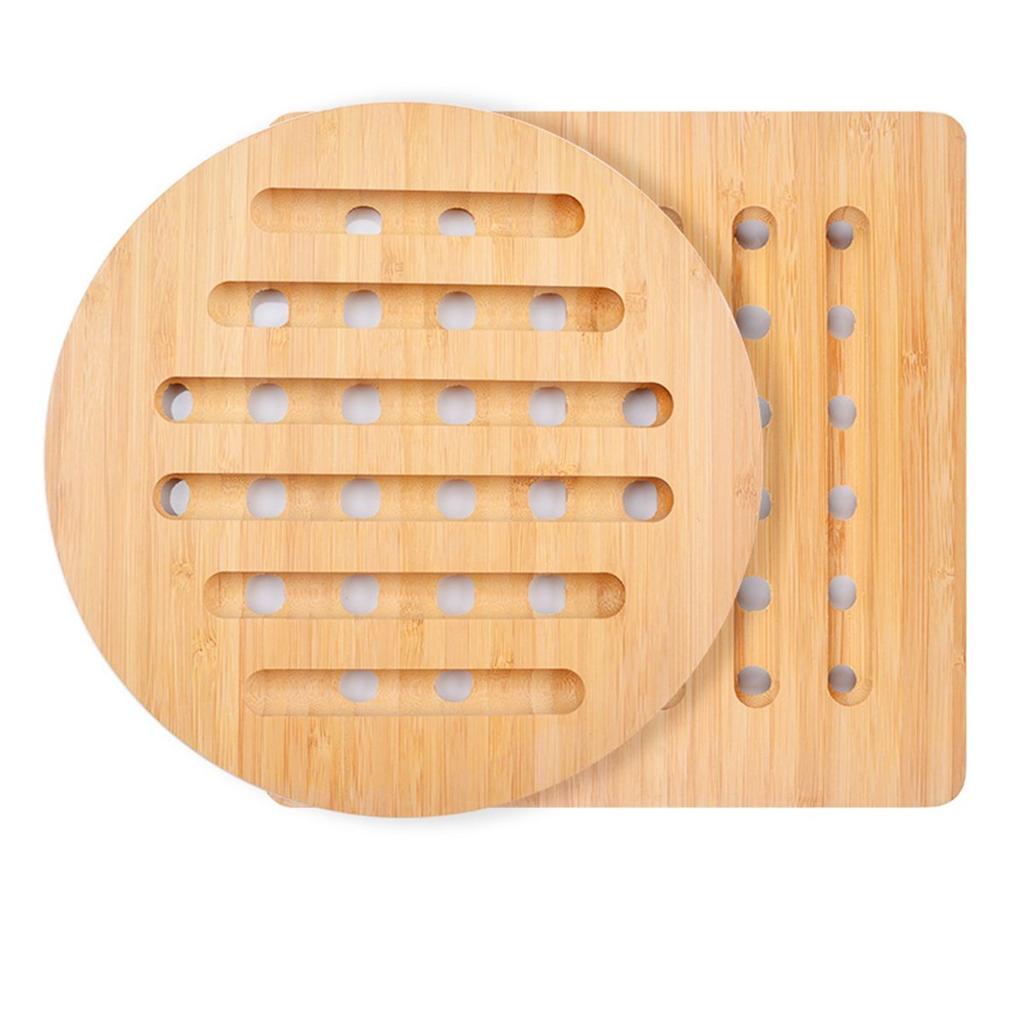 Hollow Eco-friendly Bamboo Natural Heat Resistant Dishes Holder Pot Trivet Pan Stand Insulation Mat