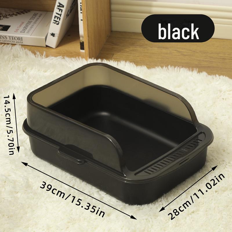 Large Semi-Enclosed Cat Litter Box with Anti-Splash Design and Shovel