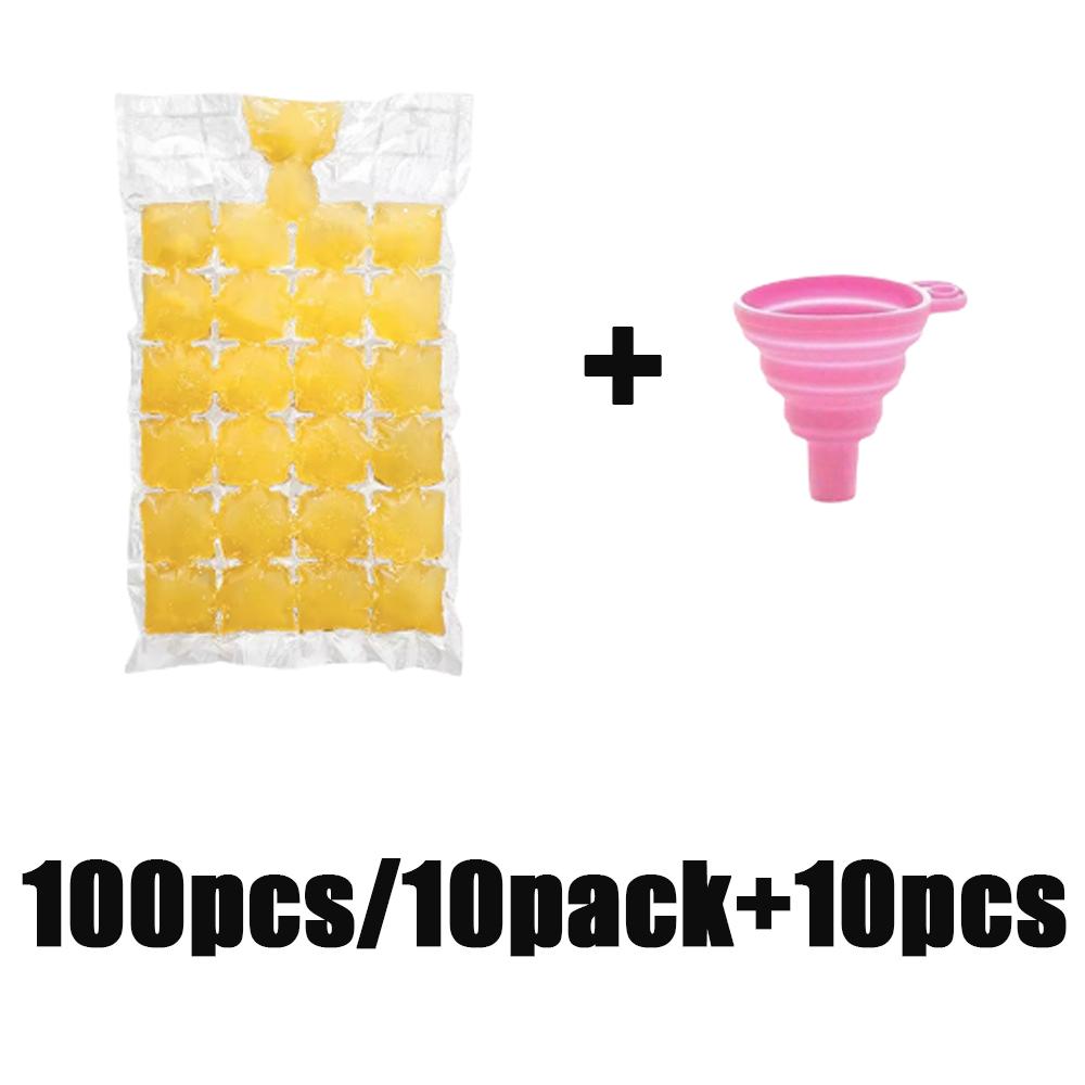 10-100pcs 10pcs/Pack Disposable Ice-Making Bags Transparent Portable Self-Styled Summer Bar Kitchen Camp Drinking Ice Cube Mold